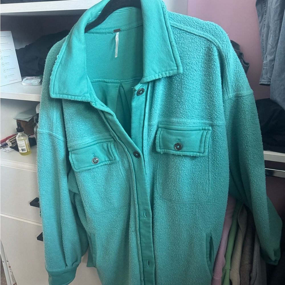 Women's Teal shacket by Free People